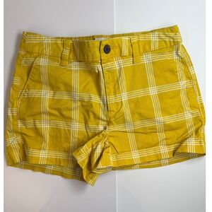 A New Day Yellow Plaid Stretch Shorts Size 4